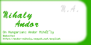 mihaly andor business card